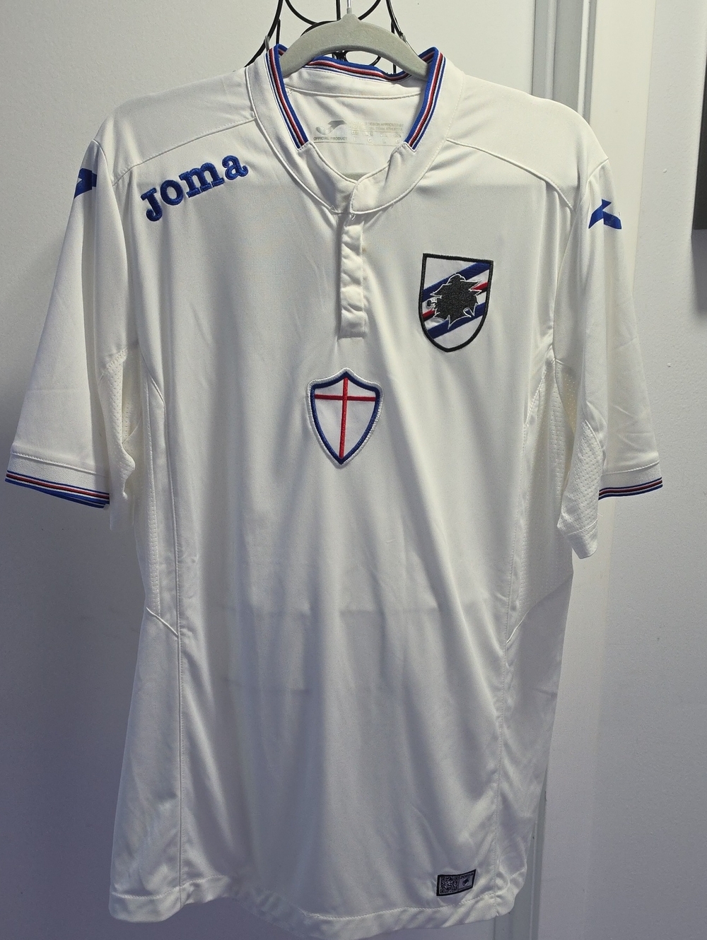 Joma Men's White Football Jersey with Crest